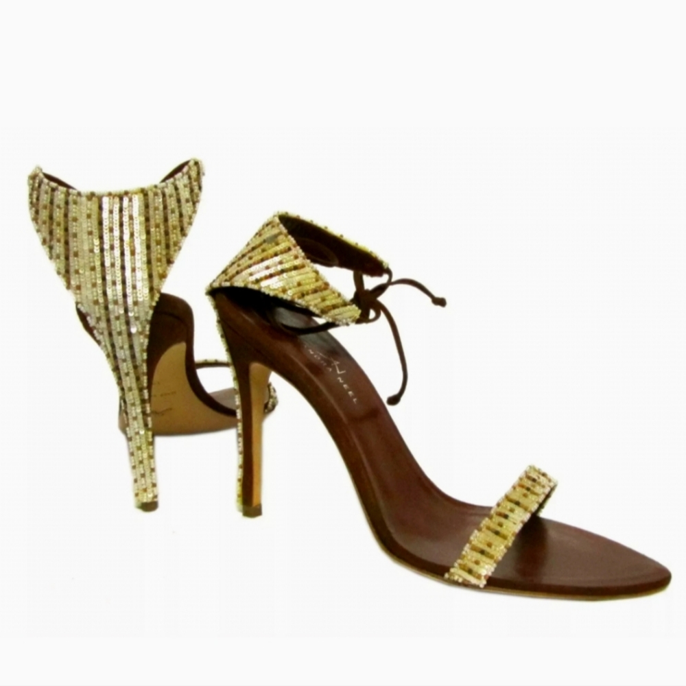 NWT Alexandra Neel brown leather heel sandals size 8.5